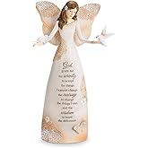 Pavilion Gift Company 19105 Serenity Angel Figurine, 9", Silver,white