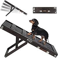 Foldable Dog Ramp for Couch, Small Dog Ramp for Bed Pet Ramps for Small Dogs Indoor, 4 Adjustable Height from 13.6" to 21", S