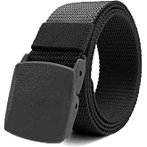 Vyxoran 1/2 Pack Nylon Belts for Men Military Tactical Slide Plastic Buckle Belt Adjustable No Holes Canvas Web Belt Outdoor