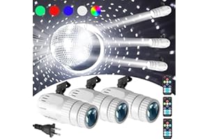 PALUJORTY Pinspot Light 3 Pack with Remote 15W Pin spot Light Plug in for Mirror Ball for Party Stage (65'' Extra Long Power Cord)