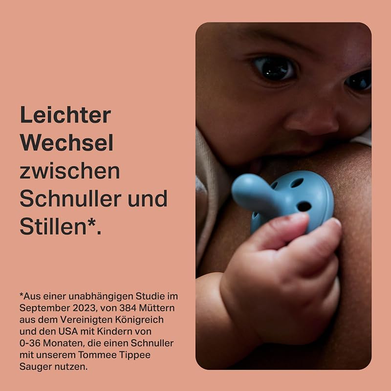 brustähnlicher Schnuller, 0-6m, 4er-Pack, leichtgewichtig, einteiliges Silikondesign, symmetrischer Nuckel