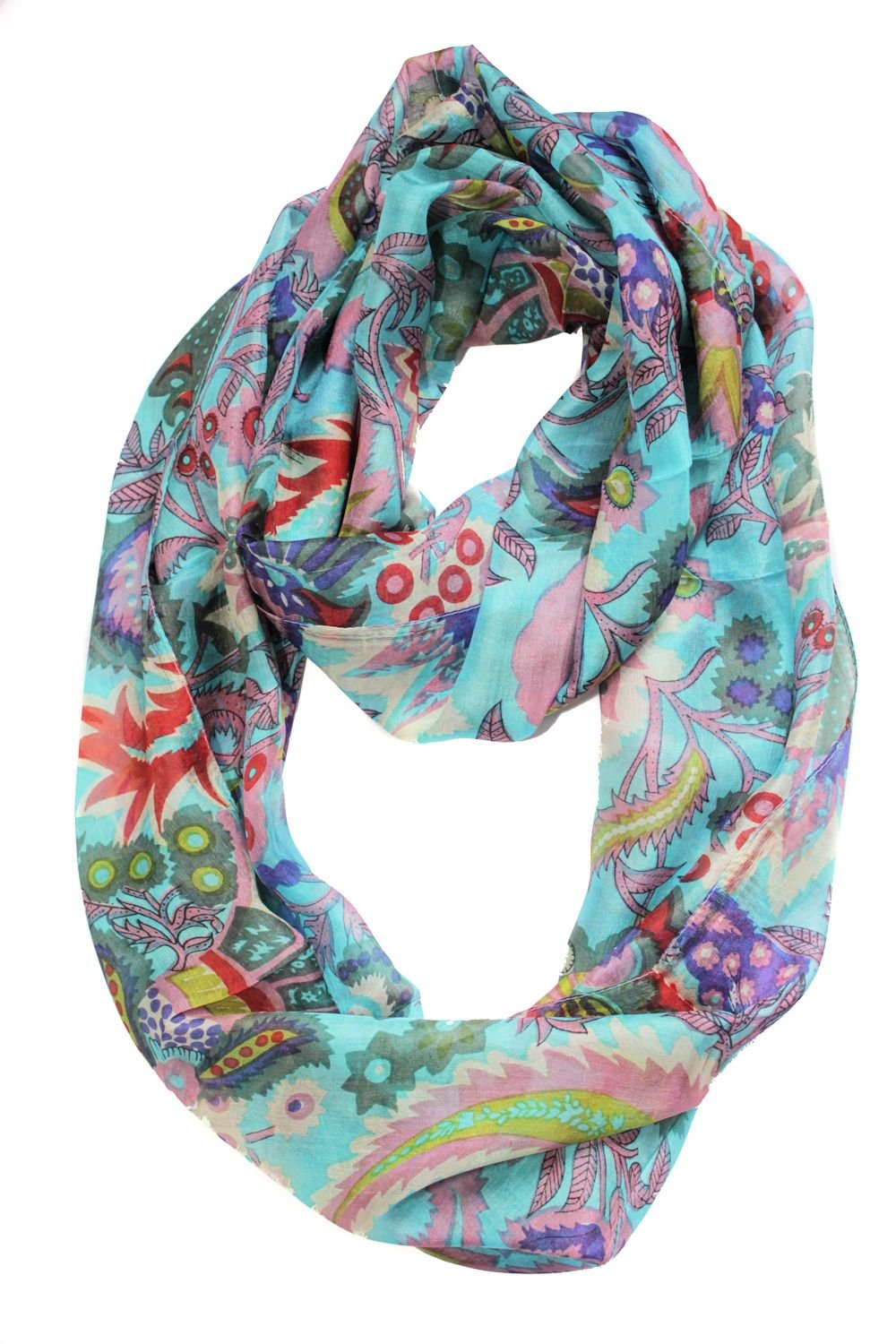 Z&HTrends Womens Genuine Silk Pattern Scarf Infinity Z&HTrends Womens Genuine Silk Pattern Scarf Infinity