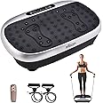 EILISON Atom Vibration Plate Exercise Machine - Full Body Vibration Plate for Lympathic Drainage with Acupressure - Home Fitness with Loop Bands for Weight Loss, 300lbs Capacity
