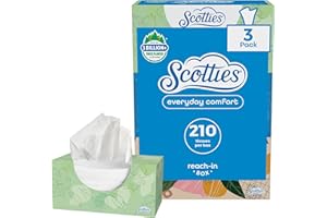 Scotties Everyday Comfort 2 ply Facial Tissue, 3 Tissue Boxes, 210 Tissues per box, White