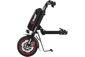 ELESMART A6 Electric Handcycle Wheelchair Power Attachment, Wheelchair Motor Attachment for Manual to Electric Upgrade, 16 Ah