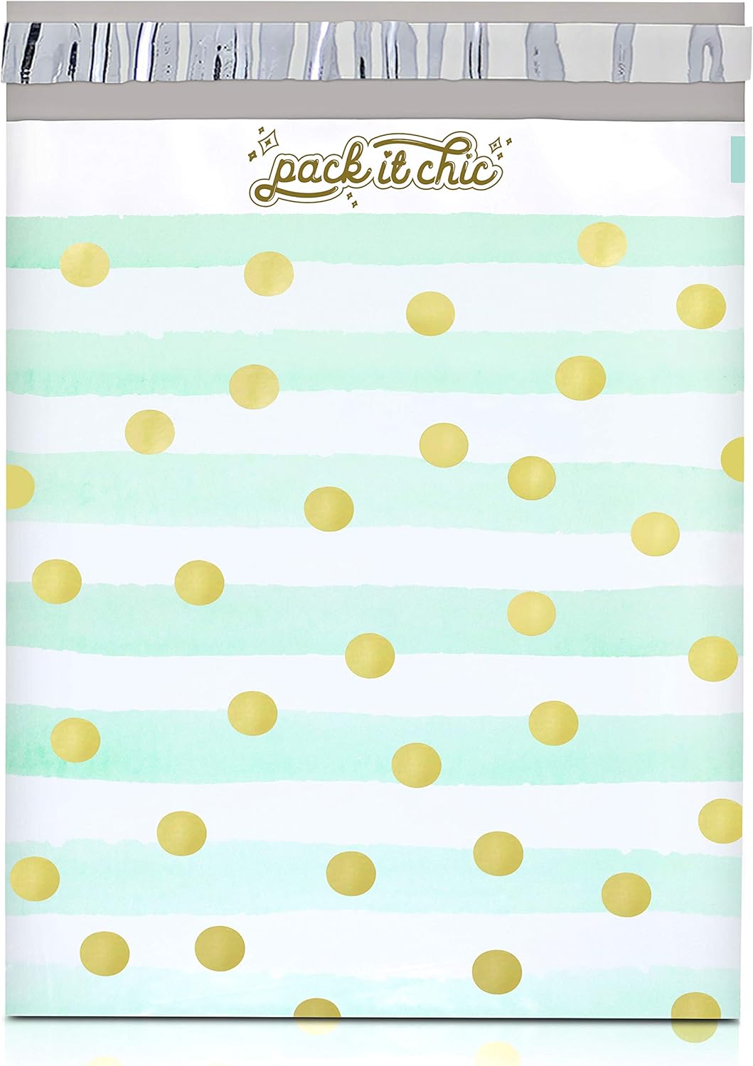 Pack It Chic - 12” X 15.5” (100 Pack) Pink Gold Triangle Confetti Poly Mailer Envelope Plastic Custom Mailing & Shipping Bags - Self Seal (More Designs Available) : Office Products