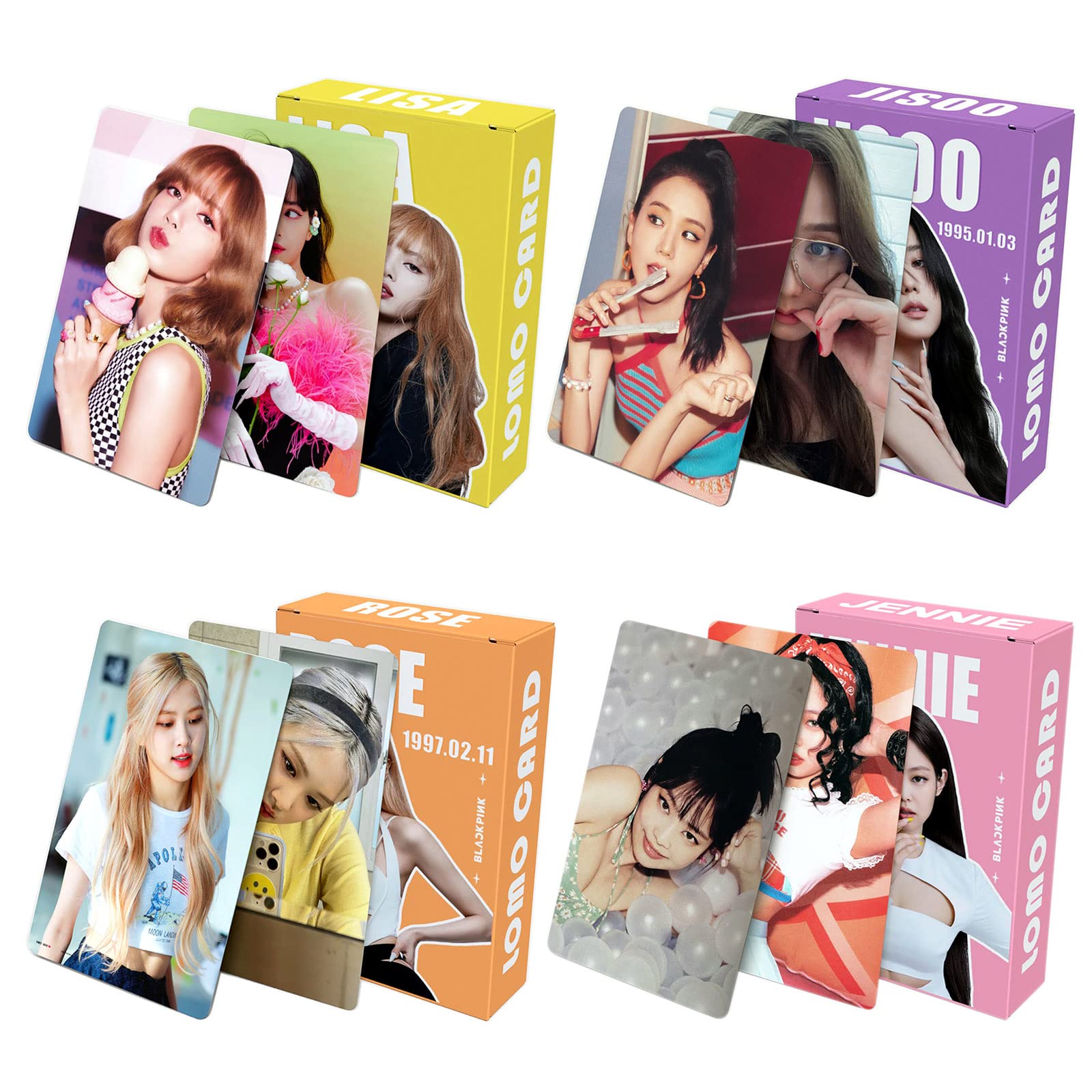 KPOPBP Lomo Card 2022 Season's Greetings Photocard Personal Pictures 4 Boxes / 220 PCS Set Lomo Card Gift for Blink Girls and Boys