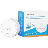 Heiman Smart Smoke Detector, Matter Over Thread Fire Alarm,Real-Time Alerts | Battery Operated, UL217 Latest, 10-Year Photoelectric Fire Alarm Life, Compatible with SmartThings, Home Assistant, S1-M