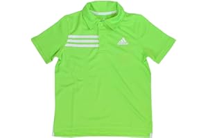 adidas Boy's Short Sleeve Athletic Polo Shirt Neon Green (Medium 10/12)