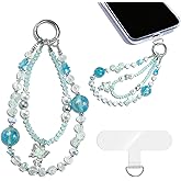 JINGSEN Wrist Strap for Women,Detachable Anti Theft Cell Phone Lanyard Hands-Free Wrist Strap,Cute Beaded Bag Charms(Style 4)