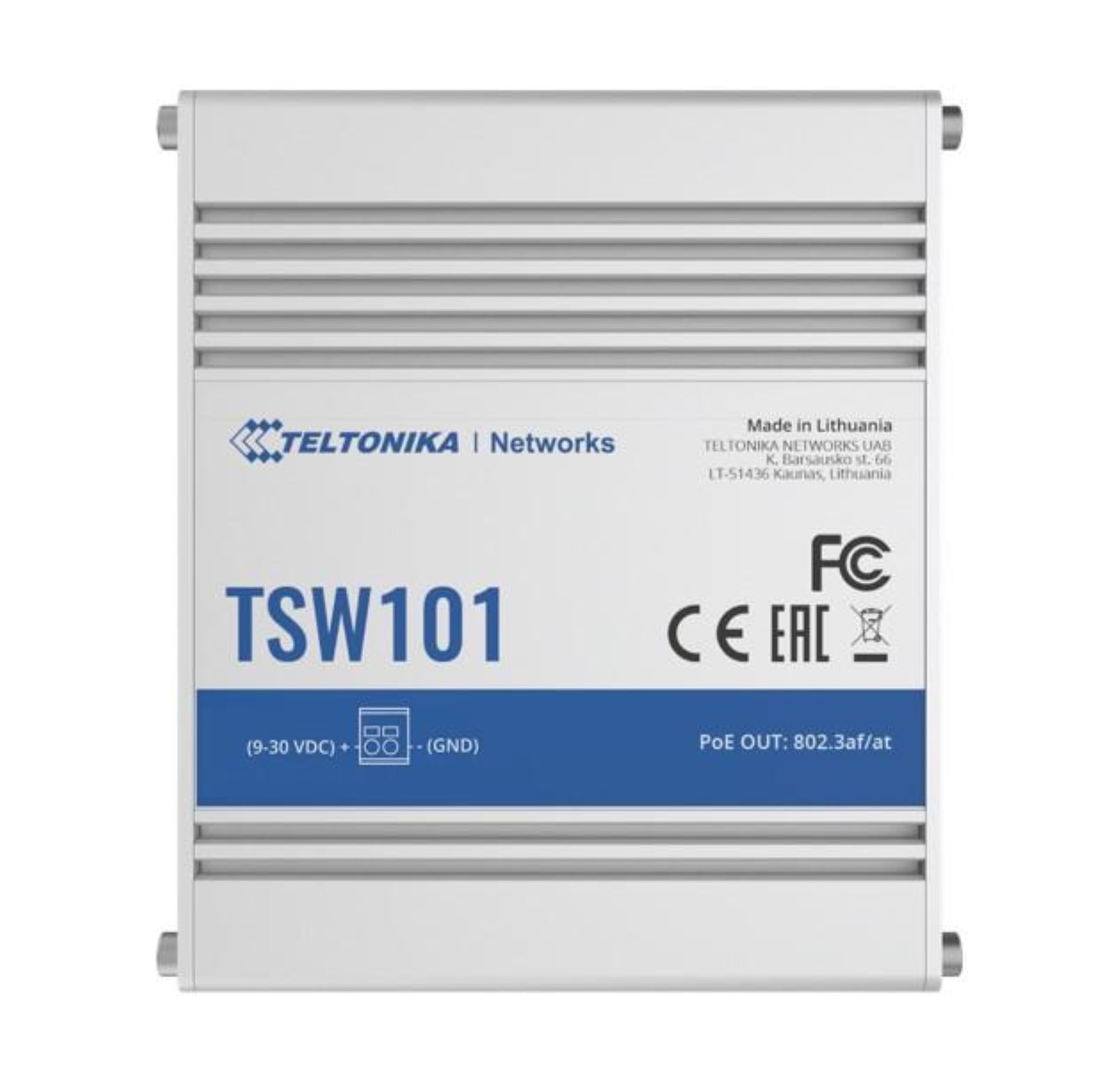 Teltonika TSW101 Autmotive Ethernet switch, 5 x Gigabit Ethernet ports, PoE+, durable design