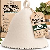 Premium Sauna Hat &ndash; 100% Natural Wool, Handmade Sauna Headwear for Men and Women &ndash; Eco-Friendly, Breathable