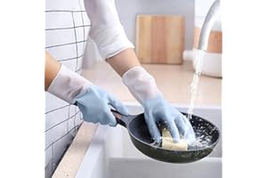 Safety Glove Liners Kitchen Dishwashing Gloves Color Blocking Design Household Cleaning for Washing Dishes and Cleaning