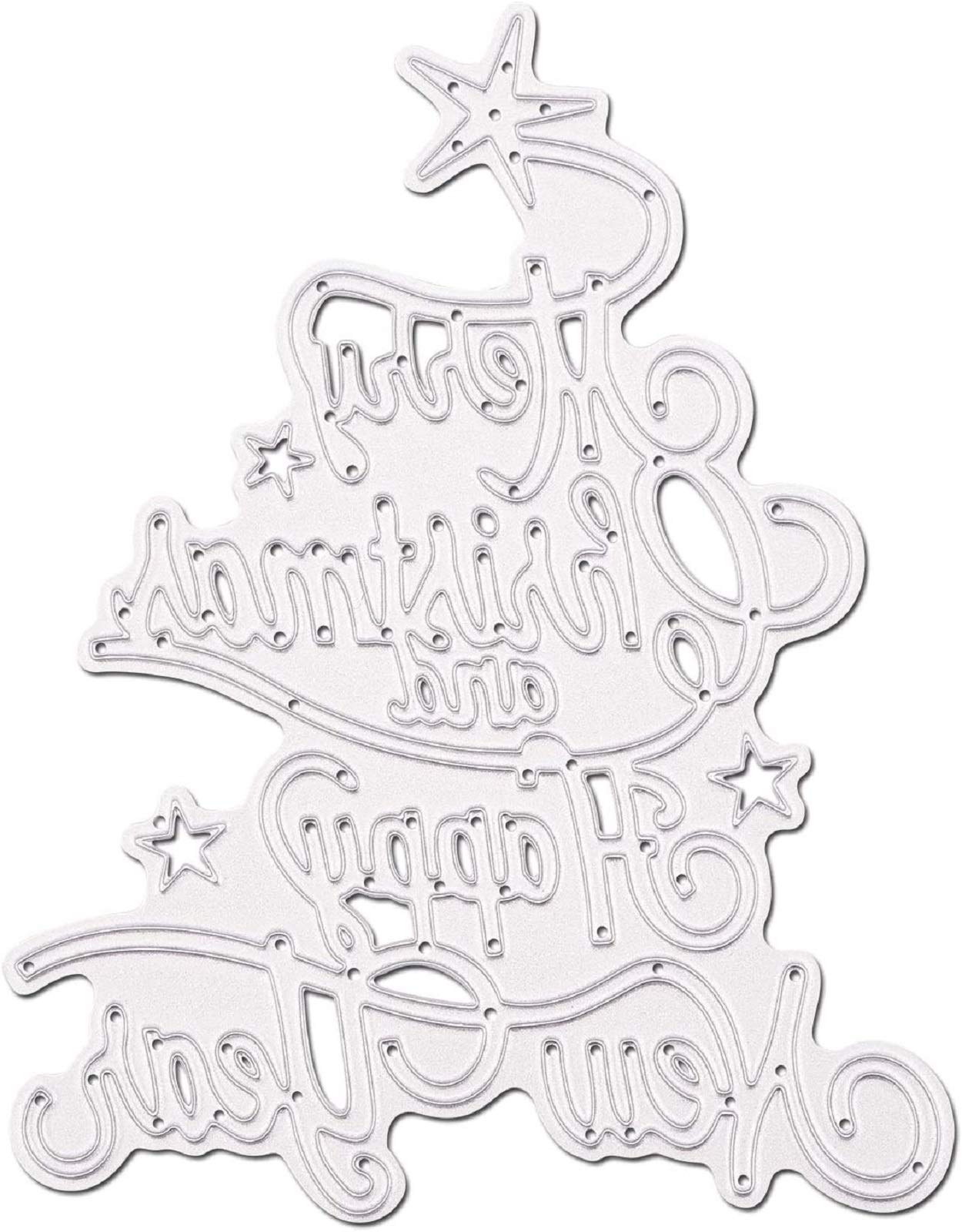 U-horizon Merry Christmas Cutting Dies, DIY Scrapbooking Metal Embossing Stencil for Album Paper Card Art Craft (Merry Christmas and Happy New Year)