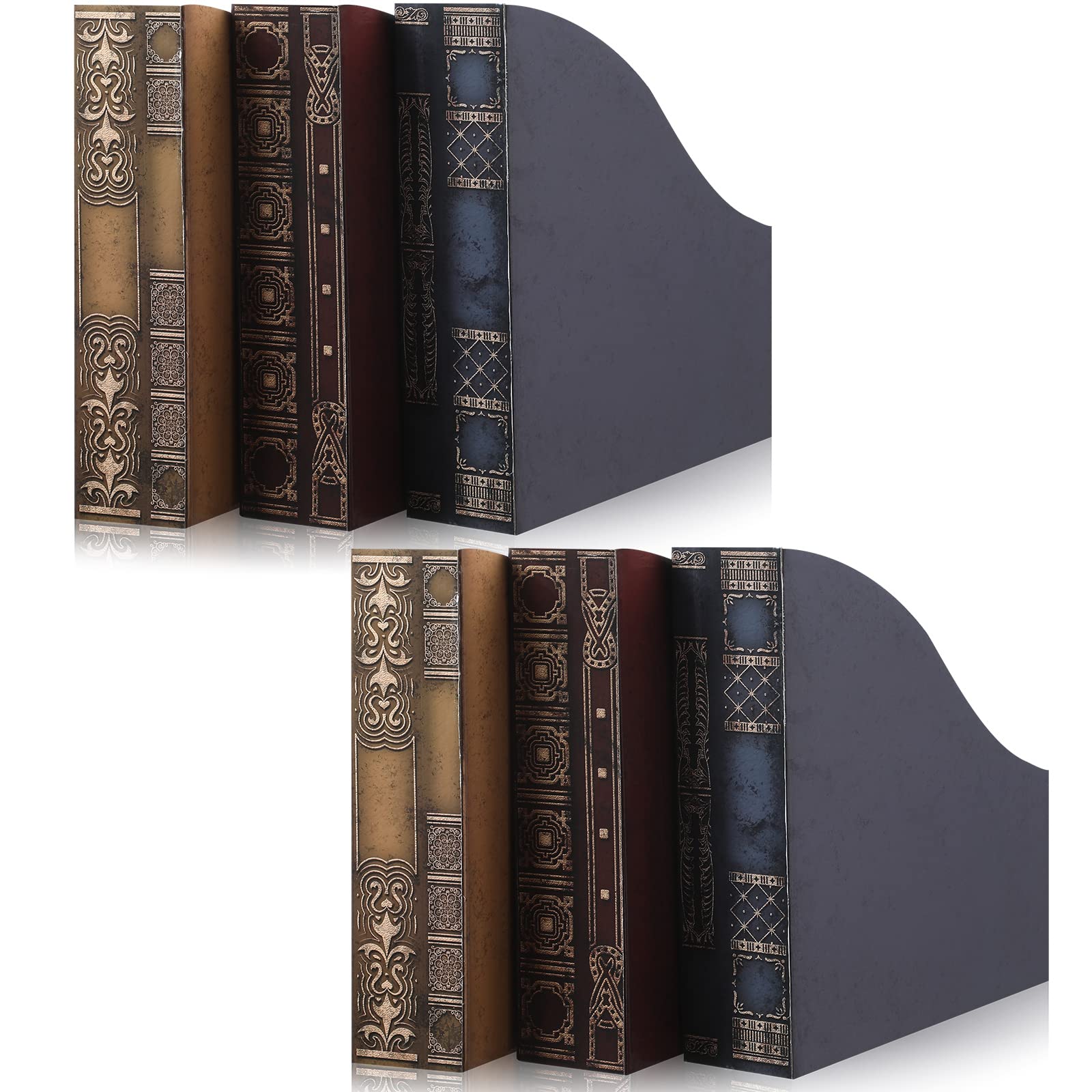 Photo 1 of Geetery 6 Pcs File Magazine Organizer 3 x 11 x 12'' Vintage Decorative Classic Books Themed Magazine Holder Easy to Assemble Classic Books Rack File for Shelves Desk Home(Chic)
