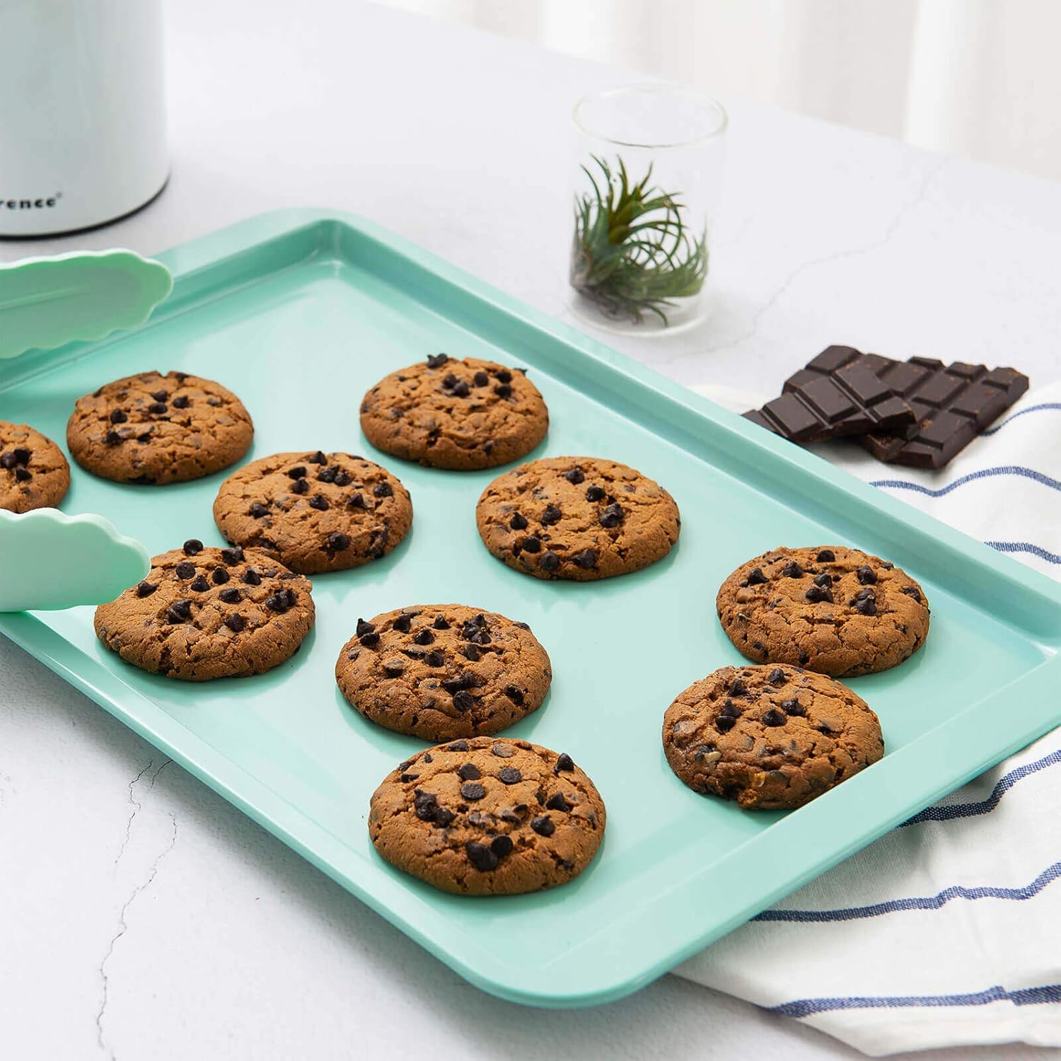 Rorence Bakeware Set Nonstick: Cookie Sheet, Rectangular Cake Pan, 2 Round Cake Pans, Muffin Pan, Loaf Pan & Cooling Rack - Set of 7 - Mint Green: Kitchen & Dining