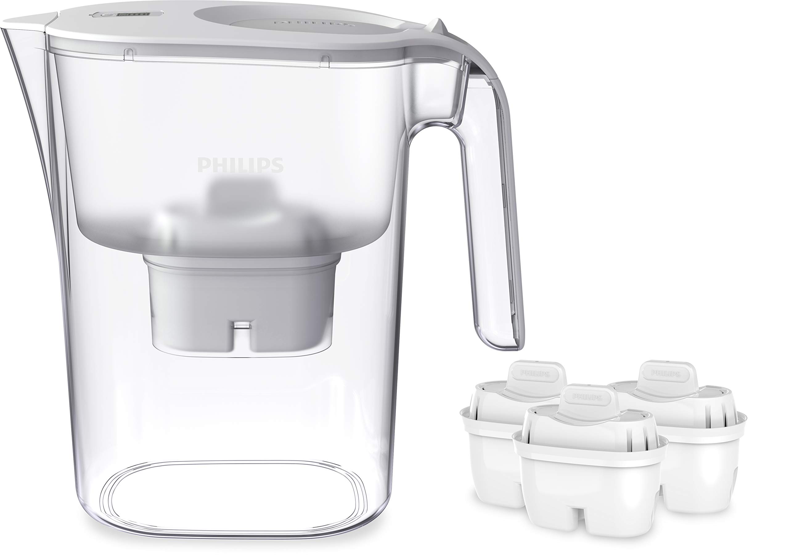 PHILIPS water filter jug, White, Pitcher, 3-Pack