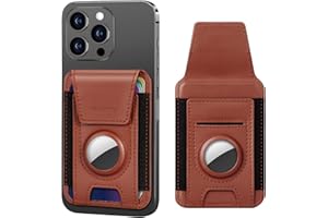 nuoku Magnetic Wallet Card Holder, Compatible with Magsafe Wallet for Airtag Holder, Magnetic Phone Wallet for iPhone 15/14/13/12 Series, Not for 13 Mini/12 Mini, Max Fits 6 Cards