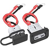 RVBOATPAT 50 Amp Battery Quick Connect/Disconnect Connector 6 to 12 Gauge Battery Cable Connector Quick Disconnect Battery Terminal, 12V Wire Harness Plug Connector Kit for Car Winch Trailer - 2 Pack