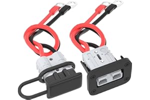 RVBOATPAT - 50A Battery Quick Disconnect Connector with 1ft 8AWG Cable and Mounting Bracket, Extension Cable Connector Kit fo