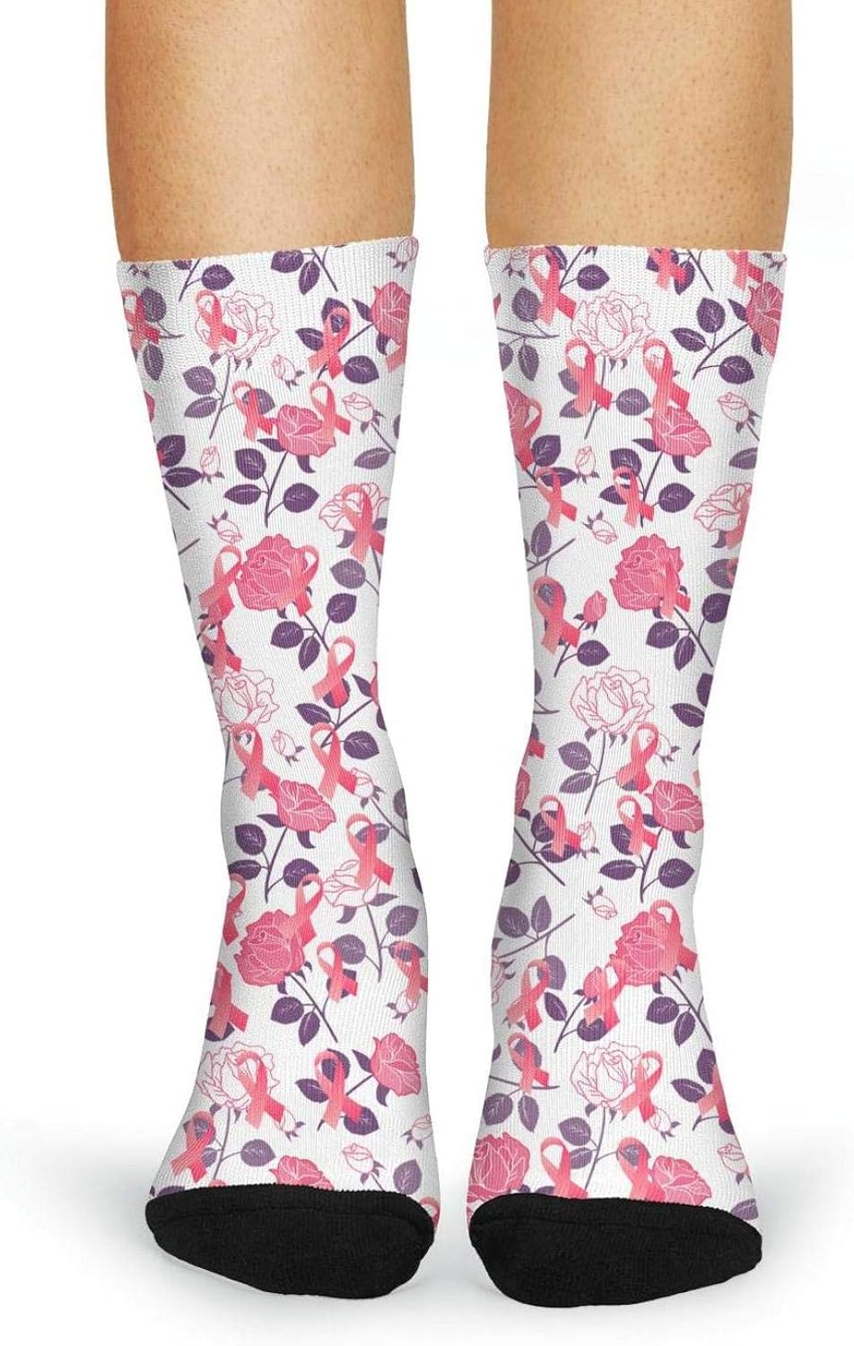 Women�s Winter Socks Breast Cancer Rose Plant Funny