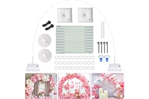 CHAMVIS Balloon Arch Kit, 7.4ft Balloon Arch Stand Frame with Base: for Wedding Baby Shower Birthday Party Decorations Garden Arbors (White)