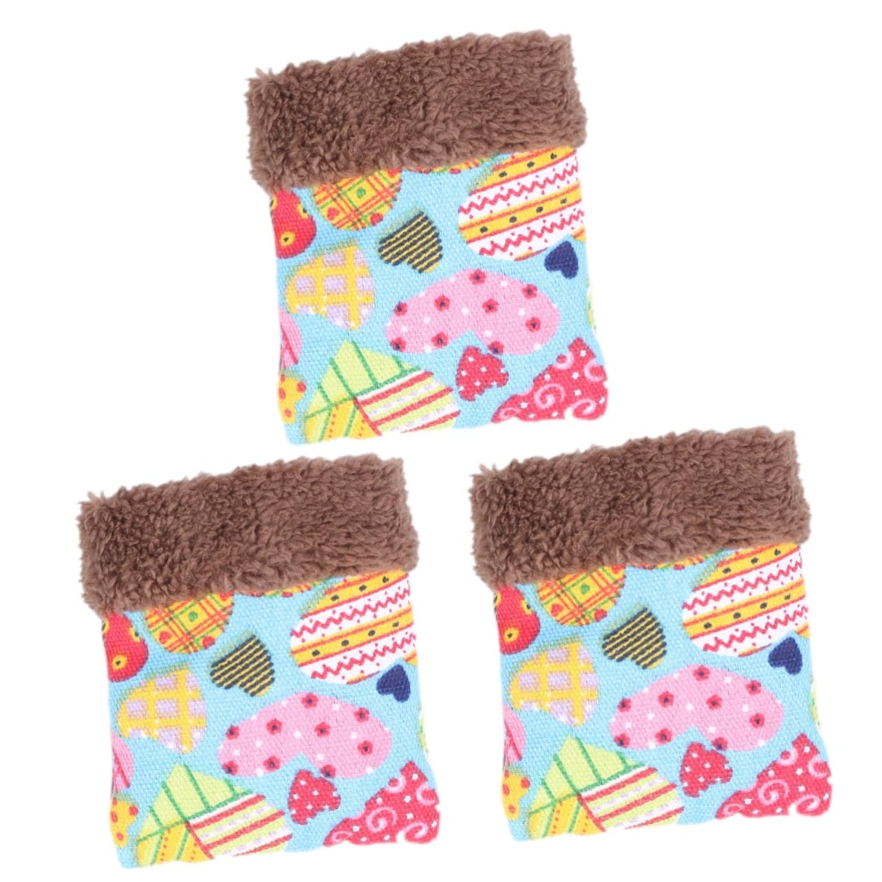 3Pcs Printed Pet Sleep Cage Bed for Hamster Squirrel Warm Pet Bed Size L