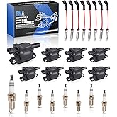 ENA 8 Pack UF413 Ignition Coil 41962 Spark Plug and 48322R Wires Set for 5.3 6.0 6.2 Compatible with Buick Cadillac Chevrolet GMC Hummer Escalade Express Savana 2500 5.3L 6.2L 6.0L 4.8L for 12570616