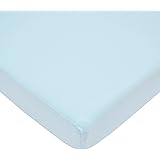 American Baby Company 100% Natural Cotton Value Jersey Knit Fitted Pack N Play Playard Sheet, Blue, Soft Breathable, for…