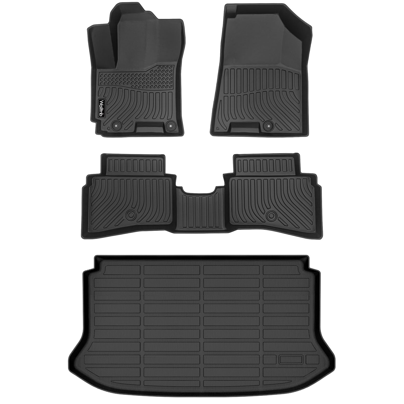 Wailtnb-Floor Mats & Cargo Mat Custom Fit for Hyundai Venue 2020-2026 (Upper Cargo mat) All Weather Floor Liner Heavy Duty Car Mat for Hyundai Venue Accessories Black Image