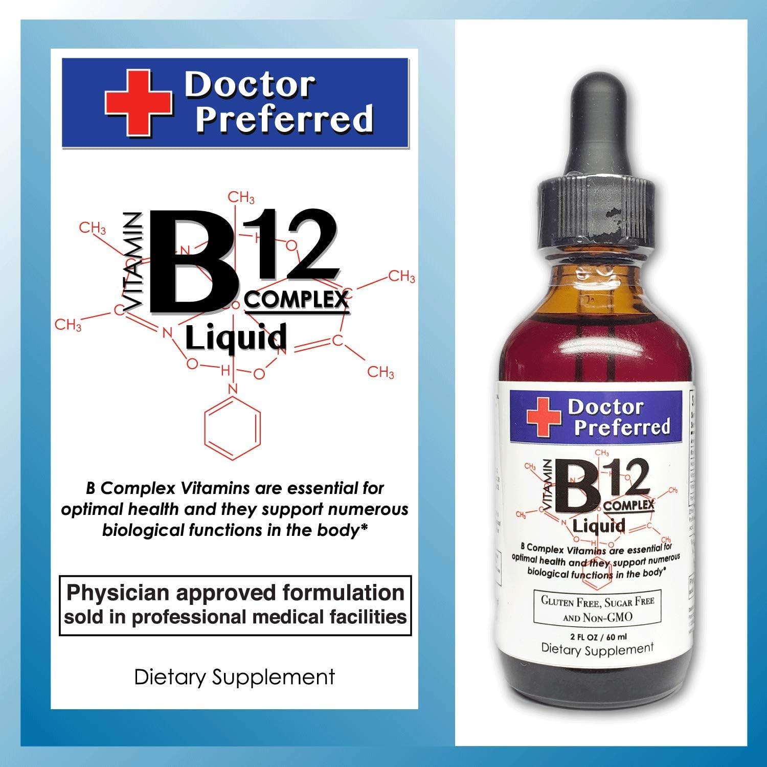 Vitamin B12 Complex Liquid Sublingual Drops Fast Absorption