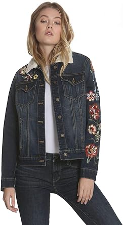 embroidered denim jacket amazon