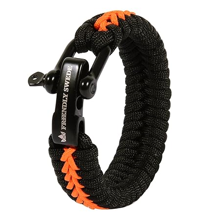 The Friendly Swede Paracord Survival Armband mit Micro-Cord - größenverstellbar, Überlebensarmband für Männer und Frauen