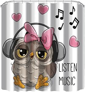 nymb dibujos animados Búhos para escuchar música 175,3 x 177,8 cm