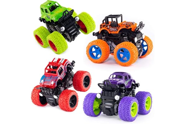 Monster Truck Toys - Friction Powered Toy Trucks for Toddlers Kids Age 3+, Push and Go Car Toys Best Christmas Birthday Party