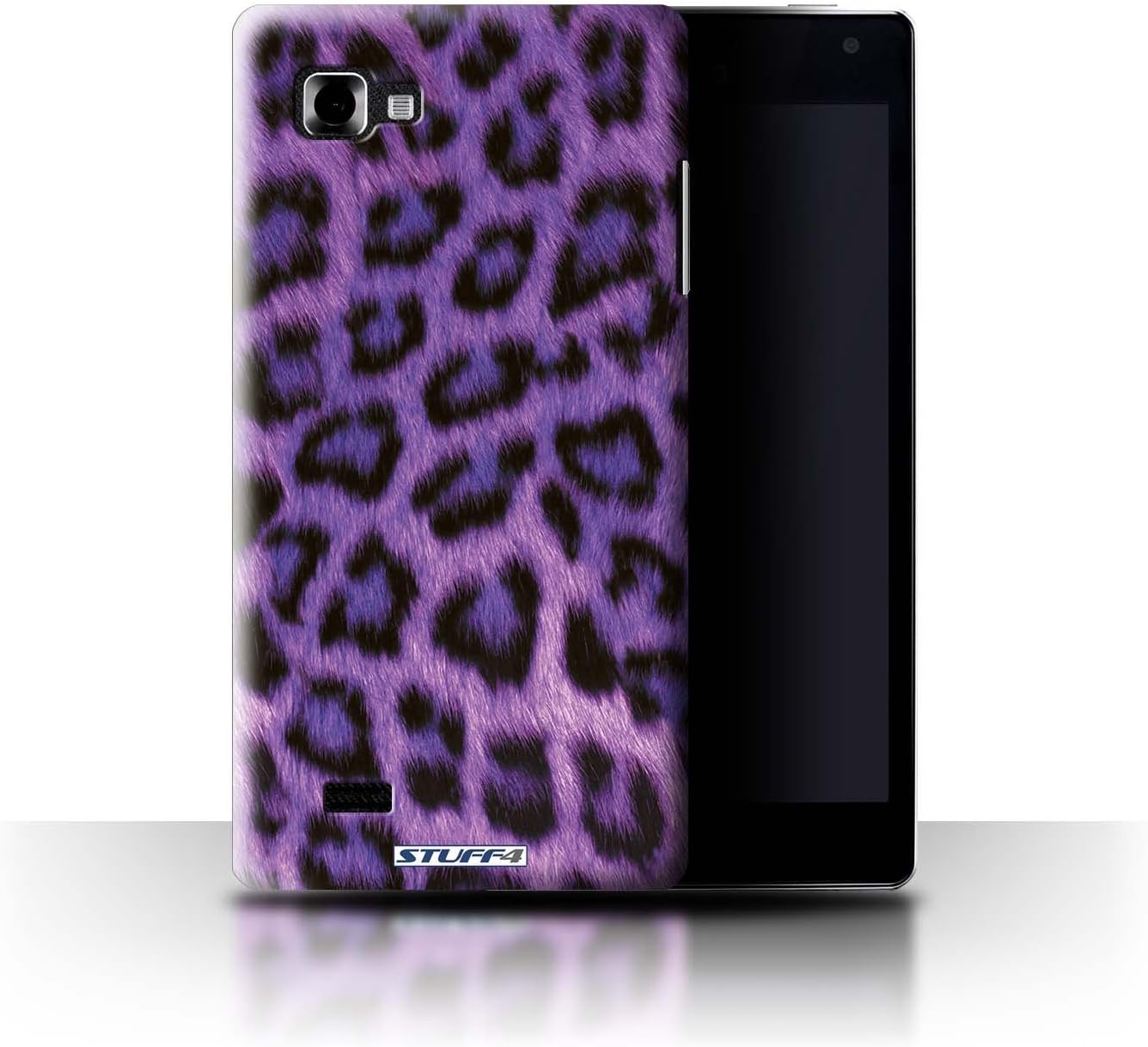 Stuff4 Phone Case for LG Optimus 4X HD P880 Leopard Animal Skin/Print Purple Design Transparent Hard Cover