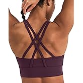K-Swiss Sports Bras for Women - Padded Strappy Bras with Criss Cross Back Medium Support for Running Workout Yoga Gym
