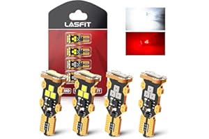 LASFIT 912 921 LED Bulb Reverse Light Backup Light White and Third Brake Bulbs Light Red Combo, T15 W16W Canbus Error Free Light，Non-Polarity, 4 PCS