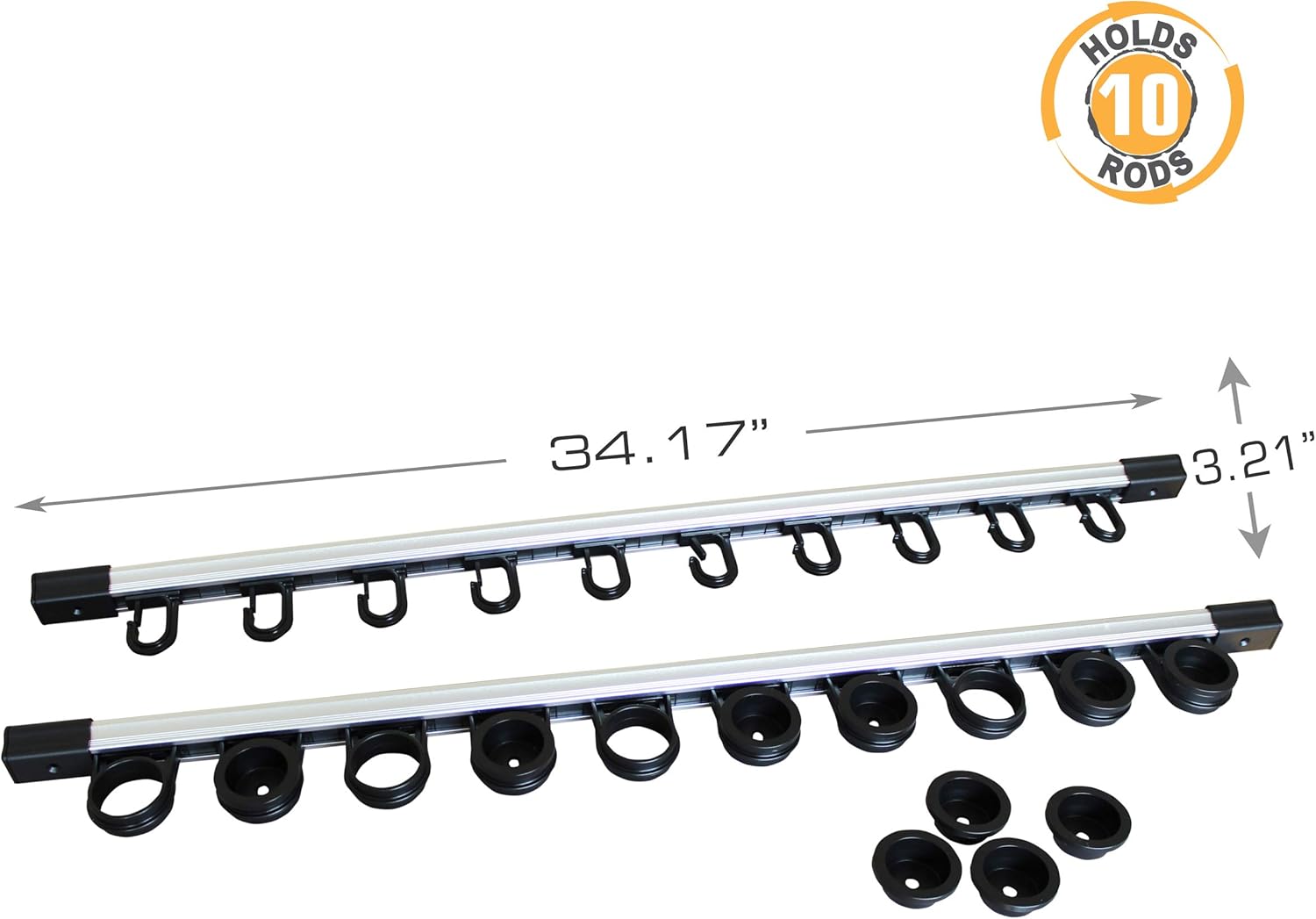 Rush Creek Creations 3-in-1 Aluminum 10 Fishing Rod Storage Wall/Ceiling Rack: Sports & Outdoors