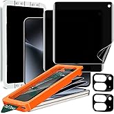 IMBZBK [Auto-Dust Removal] 2 Pack Privacy Screen Protector for Google Pixel 10 Pro Fold, 2 Inside Anti-Spy Film + 2 Front Tempered Glass + 2 Camera Lens Protector Accessories with Installation Frame