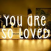 You Are So Loved Neon Sign Dimmable Neon Signs for Wall Decor Inspirational LED Signs USB Light Up Sign for Little Girl Toddler Girl Room Decor Nursery Bedroom Living Room Decoration