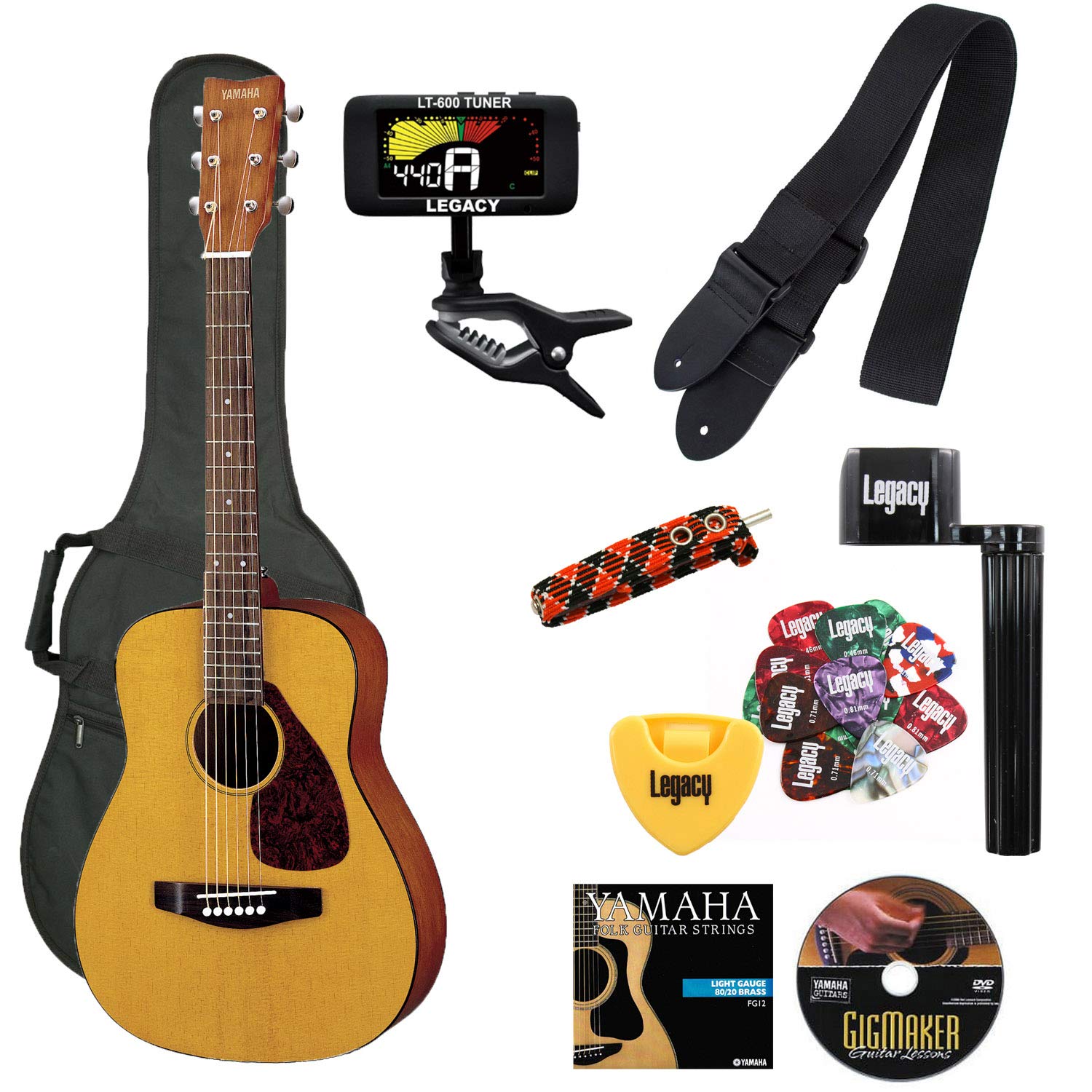 Amazon.com: Yamaha JR1 FG Junior 3/4 Size Acoustic Guitar with Gig Bag and  Legacy Accessory Bundle: Musical Instruments