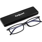 EYEGUARD Thin Lightweight Blue Light Reading Glasses with Portable Case Slim Mini Pocket Compact Small Readers for Women Men