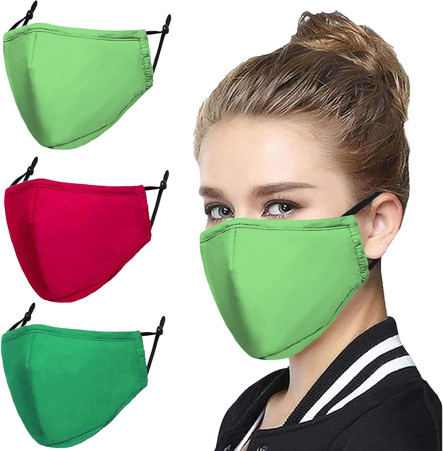 Colorful Face Mask 3PC Designer Face Mask for Women Fashion