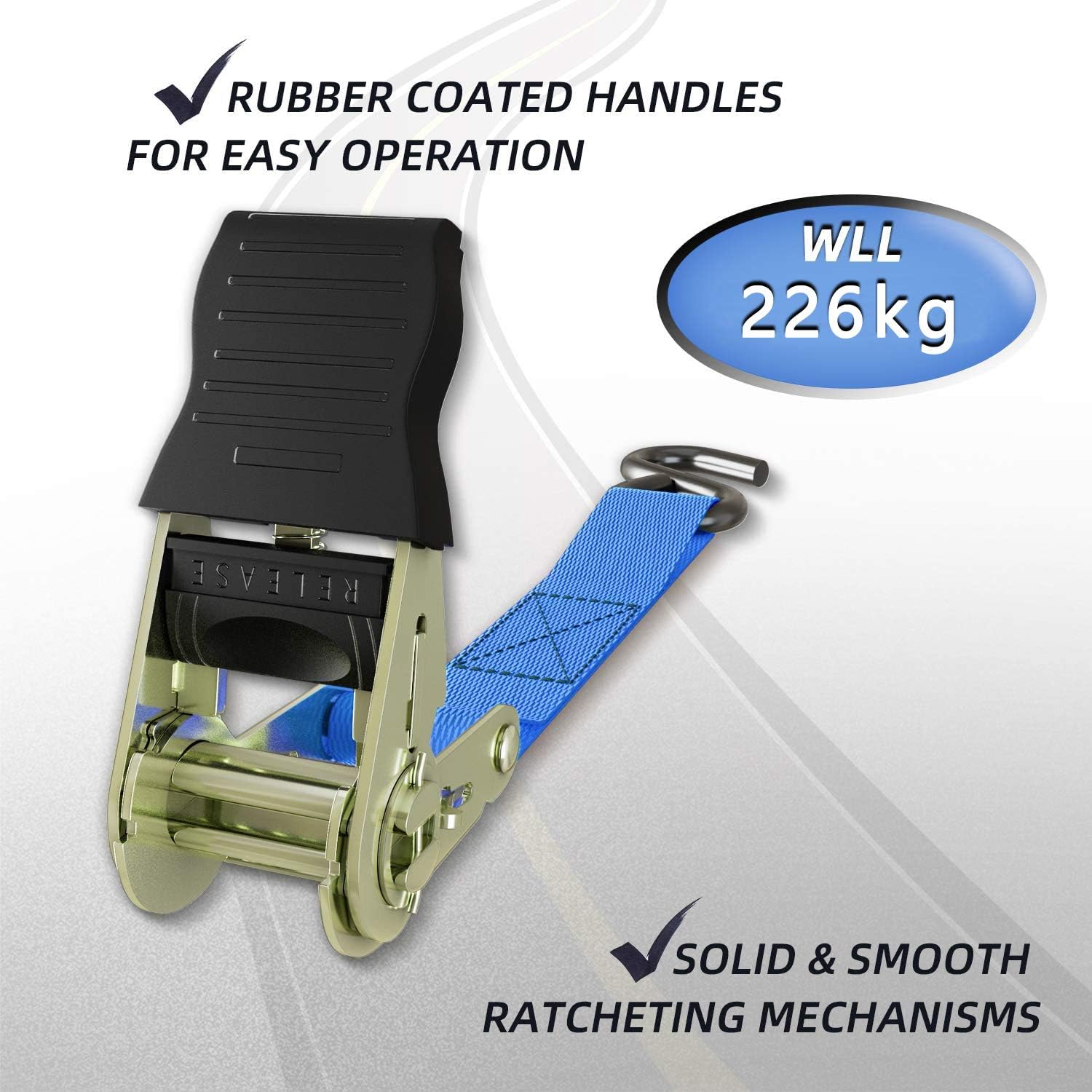 Ratchet Straps with Hook 4 Pack - Image 3