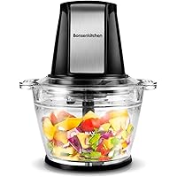 Electric Food Chopper Processor, Bonsenkitchen Food Grinder with 1L Glass Bowl, Sharp Blades for Mincing,Chopping…