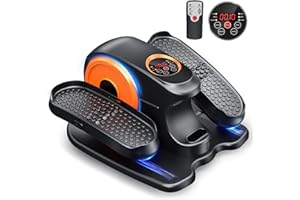 GUGTTR Under Desk Elliptical Machine, 2-in-1 Electric Ellipse Leg Exerciser for Seniors, Quiet & Compact Pedal Exerciser with Remote, 12 Speed Elliptical Exercise Machine for Home Office