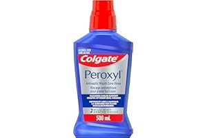 Colgate Peroxyl Antiseptic Mouthwash with 1.5% Hydrogen Peroxide, Alcohol Free Mouth Sore Rinse for Canker Sores and Minor Or