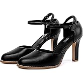 Mostrin Closed Toe Chunky High Heels Comfortable Dress Shoes for Women Pumps Vintage Heels Dressy Wedding Party Formal Office Business D'Orsay Pumps Shoes