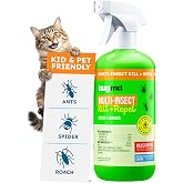 BugMD Pet Safe Multi-Insect Killer and Repellent Spray | Peppermint Oil for Spiders, Ants and Roaches, Indoor and Outdoor Bug Defense | 16 Fl Oz